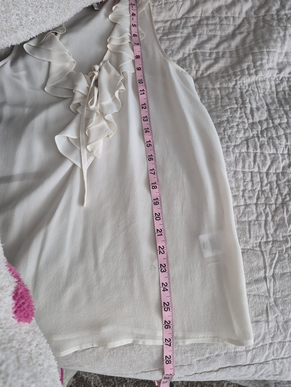 Joie Kay Ruffled Ivory Racerback Tank - Picture 9 of 9